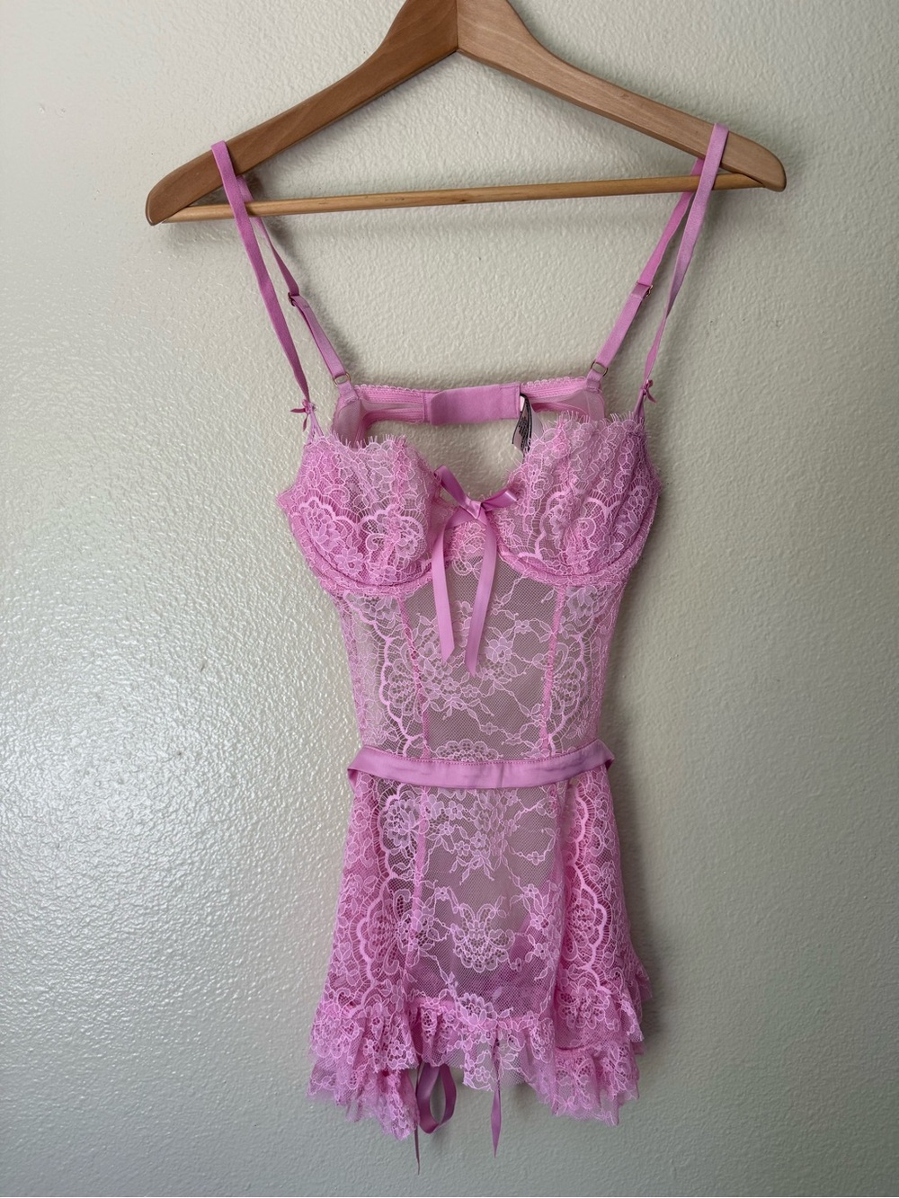Victoria's Secret Pink Lace Sheer Chemise